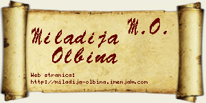 Miladija Olbina vizit kartica